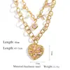 Joias Vintage Transfronteiriças Europeias e Americanas Elegante Colar de Coração com Diamante Corrente de Suéter Estilo Palaciano Corrente para Clavícula de Temperamento de Luxo Leve