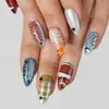 Estilo Ins Patrón de Peces Tropicales del Océano Ojo de Gato Uñas Portátiles Bloqueo de Color Pegatinas para Uñas 2026 Uñas Postizas Removibles