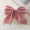 Moda Transfronteriza Europea y Americana Simple Color Sólido Pasador de Pelo con Lazo Pinza de Pato Dulce Linda Francesa Accesorio para el Cabello Venta al por Mayor