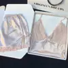 Nova camisola de seda gelada estilo puro desejo com renda sexy e laço pequeno conjunto confortável e respirável com bojos roupa de casa