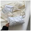 Bolsa de tecido de textura estilo coreano feminina 2022 verão nova moda simples elegante ombro axila portátil pequena bolsa quadrada