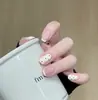 Uñas Cortas Press-On Populares Estilo Hailey, Gama Alta, Realzan el Tono de Piel, Uñas Postizas Elegantes, Parches para Uñas Semi-Acabados Removibles al por Mayor