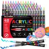 Marcador de Acrílico Líquido Recto con Punta Suave 168 Colores Color Opaco Marcador Apilable Bolígrafo para Dibujo Artístico Estudiantil