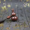 Enfeite Pingente de Cabaça de Madeira de Jujuba Atingida por Raio, Cabaça com Flores Roxas e Símbolo do Deus do Trovão, Cabaça com Cabeça de Dragão para Riqueza e Fortuna, Enfeite de Madeira Artesanal para Atrair Riqueza e Tesouro