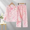 2026 Pijama Nuevo de Algodón Nube Manga Larga para Niños Primavera y Otoño Estilo Delgado Estilo Princesa Dulce Estilo Otoño Ropa de Casa para Niñas