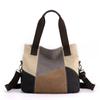 Bolso de Lona para Mujer Nuevo Bolso Bandolera de Gran Capacidad Costuras Vintage Hombro Casual Bolso Grande Bolso Tote de Color en Contraste Bolso de Mano