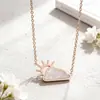 Nueva versión coreana de collar de oro rosa personalizado, de acero de titanio y alta calidad, con cadena de clavícula y un solo diamante, a precio especial y muy vendido para mujer.