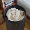 Cesta Redonda Negra para Ropa Sucia, Cesta de Almacenamiento de Ropa Tejida de Bambú, Contenedor de Almacenamiento para Juguetes y Artículos Varios, Cesta de Almacenamiento para Lavandería Tejida de Bambú al por Mayor