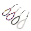 Corrente de Bolas com Diamantes Incrustados em Argila Manchada Artefato Antiperda Corrente para Celular DIY com Contas Cordão para Celular Pingente Criativo para Bolsa