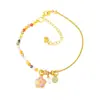 Pulseira Flor de Cerejeira Trevo de Quatro Folhas para Mulheres, Pulseira DIY Colorida com Contas, Design de Nicho, Luxo Leve, Sensação de Alta Qualidade, Pulseira Doce para Mulheres