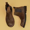 Botines Chelsea de piel genuina para hombre, botas Martin de caña alta de piel de caballo para invierno, botas de hombre, botines cortos de media caña profesionales de negocios británicos, modernos