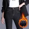 Calça Jeans de Veludo Grosso para Mulheres, Outono e Inverno, Calça Preta de Veludo Fino de Cintura Alta, Calça Stretch