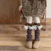 Zapatos y calcetines para niñas, calcetines de encaje con lazo grande estilo coreano para otoño e invierno, calentadores de piernas para bebé hasta la mitad de la pantorrilla