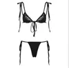 Nuevo Bikini de Dos Piezas Estilo Retro Europeo y Americano Bloque de Color Atado Estilo Chica Caliente para Vacaciones en la Playa