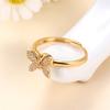 Anillo giratorio de mariposa con microincrustaciones de circonitas, estilo europeo y americano, para mujer, sencillo, de moda, para celebridades de Internet.