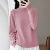 Outono/Inverno 2026 Novo Tricô de Gola Alta Manga Longa Feminino Cor Sólida Strass Hot Fix Miçangas Solto Camada Base Top