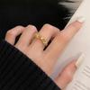 Anillo abierto de lujo de estilo antiguo medio con diamantes de colores y luz arcoíris, de alto nivel, con circonita roja, elegante y ajustable para mujer.