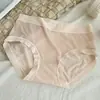 Calcinhas Femininas de Seda Gelo Finas de Verão Sem Costura Cintura Média 7A Forro 100% Algodão Respirável Renda Sexy para Meninas