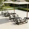 Silla de ratán moderna minimalista para patio exterior, silla de ratán impermeable y a prueba de sol para proyecto de balcón, sofá de ratán para exteriores con respaldo