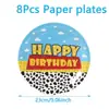 Cielo Azul y Nubes Blancas Set Desechable de Vajilla de Cumpleaños Taza de Papel Servilleta Fiesta Suministros para Fiesta Plato de Papel Plato de Cena Set