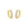 Brincos Xuping Moda Liga Galvanizada Cor Ouro 24K Pedra Artificial Clipe de Orelha Design de Luxo Leve Brincos Personalizáveis