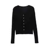 Cardigan de Tricô com Decote V Leve Confortável de Lã de Seda de Amora Proteção Solar Fresca Feminino de Verão Emagrecedor Manga Curta Peça de Roupa Exterior