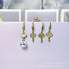 Pendientes Xiangyun de plata de ley S925 con accesorios de perlas de oro antiguas, hechos a mano, con soporte vacío de 8-10 mm y sin cuentas.