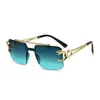 25 Nuevas Gafas de Sol Estilo Leopardo con Montura Cuadrada, Bordes Cortados, Puente Doble y Plaquetas Integradas, Anti-UV, Gafas de Sol Transfronterizas Europeas y Americanas
