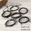 Verano 2024 nuevo temu venta caliente transfronteriza simple moda retro pulsera de cuero tejida a mano multicapa con cuentas