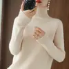 Suéter de punto para mujer 2026 grueso otoño e invierno manga larga capa base tejido suelto transfronterizo cuello alto nuevo color liso estilo coreano ropa de mujer