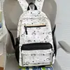 Mochila con Estampado Completo de Gato de Dibujos Animados Linda Serie Sal Marina para Estudiantes de Primaria, Mochila de Viaje Versátil y a la Moda para Niñas