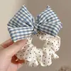 Scrunchie de Bolinhas com Laço 2026 Novo Estilo Elástico Alto Corda de Cabelo Coque Prendedor de Cabelo Acessório de Cabelo