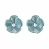 Pendientes de Esmalte Coloridos con Forma de Flor, Estilo Dulce y Fresco para Fiestas, con Diamantes y Perlas, Pendientes de Pétalos de Lujo Ligero y de Alta Gama para Mujer