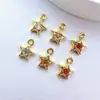 Colgante de estrella de circonita microincrustada con baño de cobre, collar y pulsera que conservan el color, colgante para DIY, materiales y accesorios para joyería hecha a mano