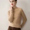 Baicai Rong 2026 Outono/Inverno Novo Suéter de Malha Base 100% Caxemira com Design de Gola Alta Meia e Manga Raglan