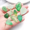 20 Piezas Mixtas de Cuentas Colgantes de Hoja de Vidrio Verde con Agujeros para Decoración de Pasadores DIY Accesorios Vintage