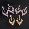 Pendientes de botón con colgante de triángulo y gota de agua incrustados con diamantes de aguja de plata transfronterizos europeos y americanos Exagerados Moda Exquisito Sentido del diseño de pendiente Pendiente