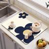 Tapete de Secado Cocina Tapete de Mesa de Té Vajilla Tapete Absorbente Tapete de Secado de Barro Barra de Diatomeas Lavable a Máquina Tapete de Encimera Taza Escritorio