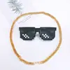 Gafas de mosaico divertidas gafas de foto de mosaico para estudiante gafas de sol de parodia bidimensional para hombre niños divertidos