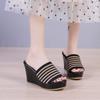 Chinelos para Mulheres, Moda para Uso Externo, Novo Estilo de Verão, Sandálias Anabela Femininas, Chinelos de Plataforma de Salto Alto com Sola Grossa
