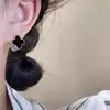 Pendientes de Aleación de Cobre con Circonita Sintética Clásico Doble Cara Moda Simple Francés Entrada Lujo Flor de Cuatro Hojas Hebilla de Oreja Nuevo para Mujeres