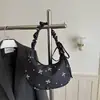 Elegante bolso cruzado para niñas, nueva colección 2026, versátil para ir al trabajo, uso casual y estudiantil, bolso nube de lona de gran capacidad