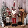 Boneca de Pelúcia de Natal da Moda Luxuosa Papai Noel Boneco de Neve Rena Elástica em Pé Decoração Presente