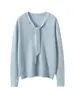 Camisa Básica de Tricô com Decote em V Elegante, Suéter de Cashmere Rejuvenescedor com Fita Embutida, Suéter de Cashmere de Cabrito para Mulheres
