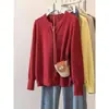 Cárdigan de Punto Redondo Suave y Esponjoso Estilo Coreano Chaqueta Pequeña Ropa de Otoño/Invierno para Mujer Suéter que Reduce la Edad Capa Exterior Top Adelgazante