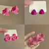 Pendientes de gasa de malla con atmósfera de hada y perlas de colores con aguja plateada, estilo Mori, combinables con todo, dulces y frescos para niña.