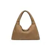 Bestseller transfronterizo: Bolso tejido de gran capacidad con asa de cuerno, bolso de mano simple y versátil, bolso tipo "dumpling" coreano para hombro y axila