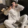 Pijama para Hombre Primavera y Otoño Seda de Hielo Manga Larga 2026 Nuevo Dibujos Animados Elegante Juvenil Seda Otoño Conjunto de Ropa para el Hogar