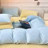 Conjunto de quatro peças de veludo de leite, capa de edredom de veludo coral espessado dupla face, conjunto de três peças de flanela para dormitório, veludo quente de inverno