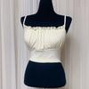 Camisola Sexy Corta Estilo Ju con Bordes Fruncidos para Venta al por Mayor Transfronteriza, Adecuada como Prenda Exterior, Top Corto para Verano